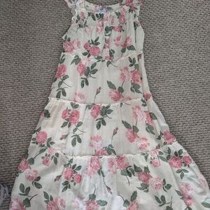 Old Navy Pink and Green Floral Blouse